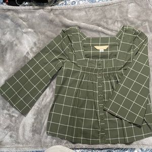 Cute button up bell sleeve top | Roebuck & Co